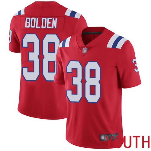 New England Patriots Football #38 Vapor Limited Red Youth Brandon Bolden Alternate NFL Jersey->women nfl jersey->Women Jersey
